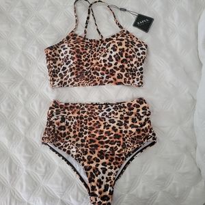 NWT Zaful leopard high waisted bikini